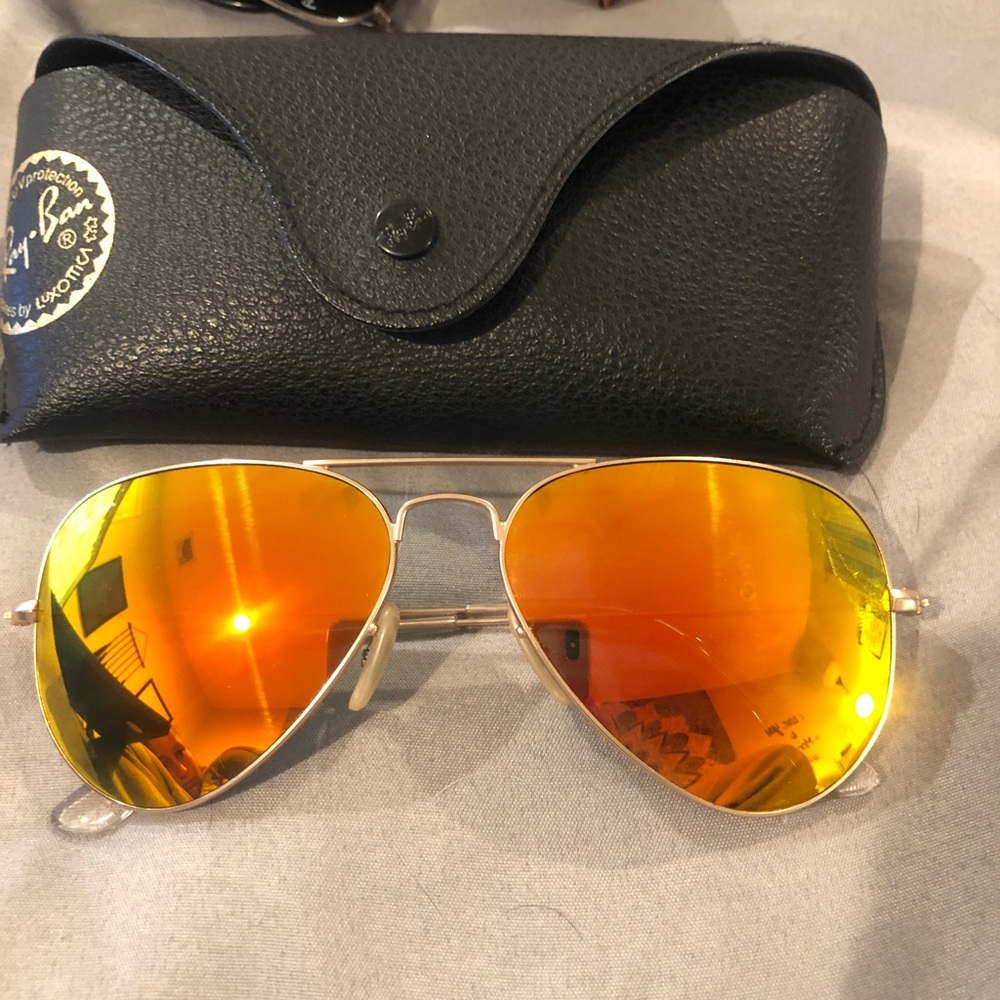 RAY BAN aviator flash lenses